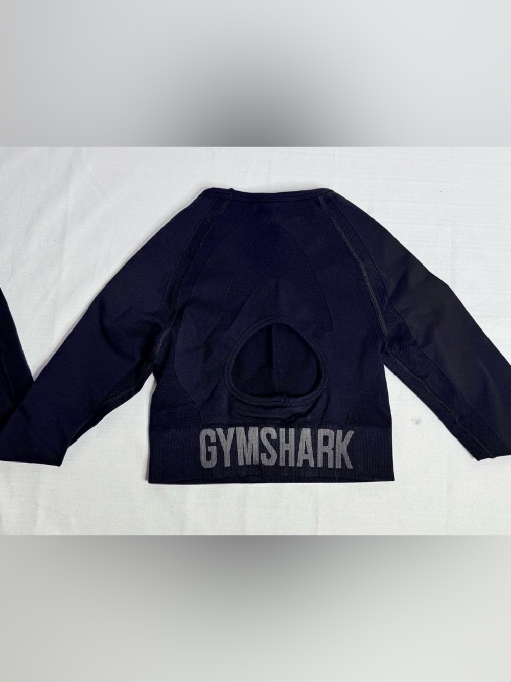 Gymshark Women’s Black Long Flex Long Sleeve Crop Top Open Back XS - Picture 9 of 11